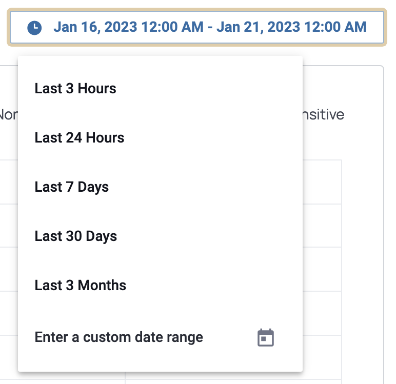 Detect dashboard time range UI